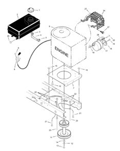 Engine Mount Diagram and Parts List for 312000X68B 2003 Briggs and Stratton Lawn Tractor